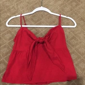 Brandy Melville Red Tie Front Tank